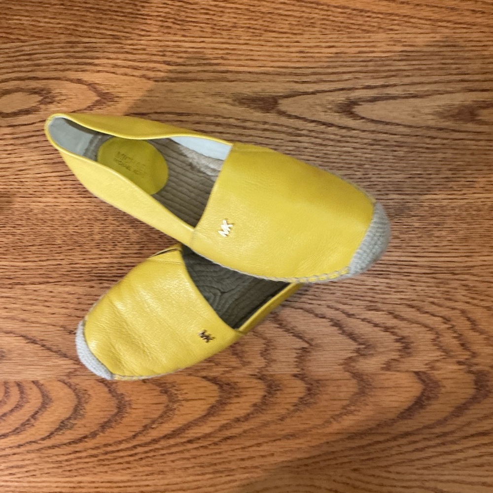 Michael Kors Yellow Leather Espadrille Flats